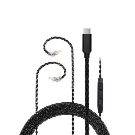 JCALLY Black TC08 PRO 8 Core TYPE-C Earphone Upgrade Cable With MIC