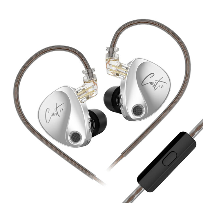 银色带麦 KZ Castor Tuning Adjustable Dual Driver IEM - Image 2