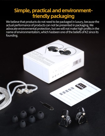 KZ ZS10 Pro 2 USB C Headphones Gaming In Ear Headphones Hybrid 4BA 1DD Driver With Dual Microphone, Deep Bass Comfort-Fit Wired Earbuds For Mobile Gaming – Built-in DSP Sound Card With 4